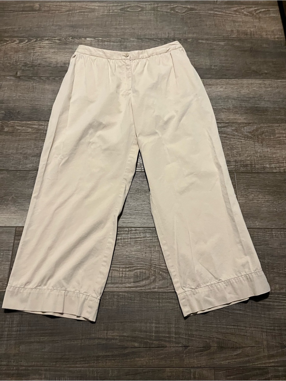 Tommy Bahama Neutral Ankle Wide-Leg Pants Lightweight Beach Vibes